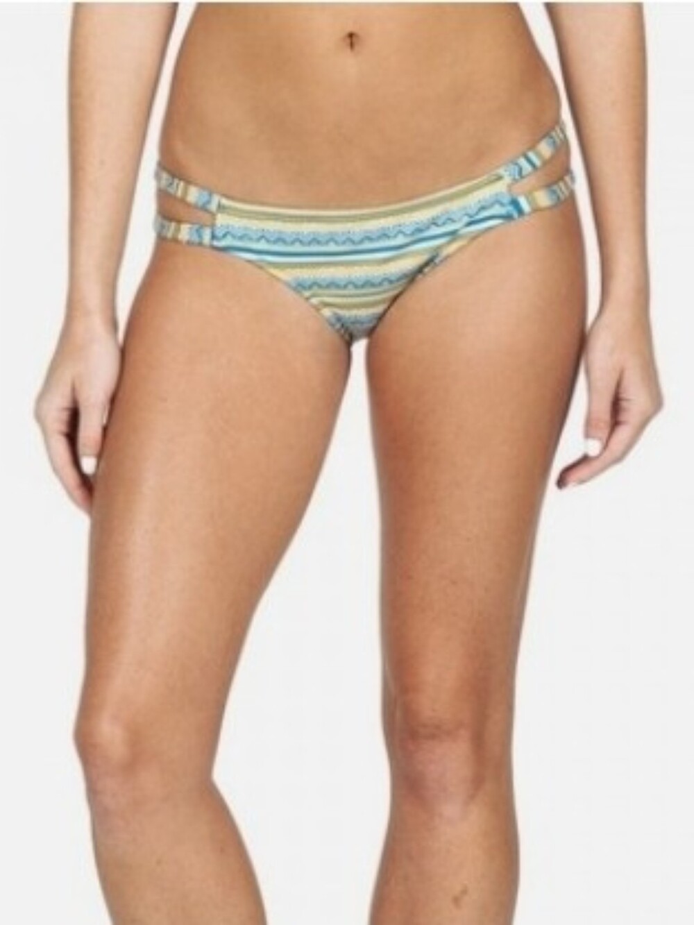 Volcom Striped Bikini Bottom with Double Side Straps